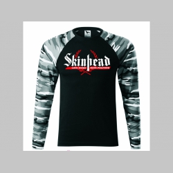 Skinhead Love Music Hate Politics - pánske tričko (nie mikina!!) s dlhými rukávmi vo farbe " metro " čiernobiely maskáč gramáž 160 g/m2 materiál 100%bavlna